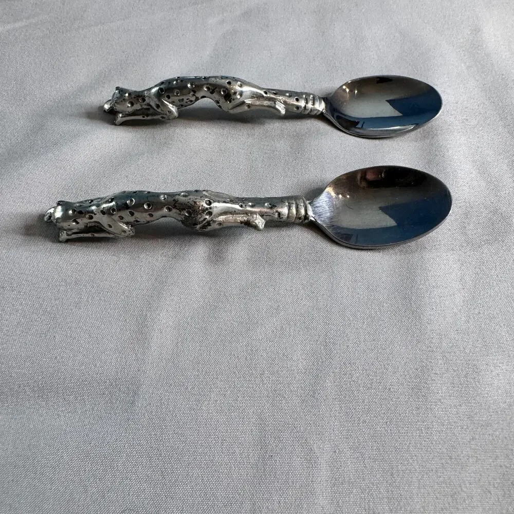 Diana Carmichael African Collection Cheetah Drinking Bowls South Africa Pewter